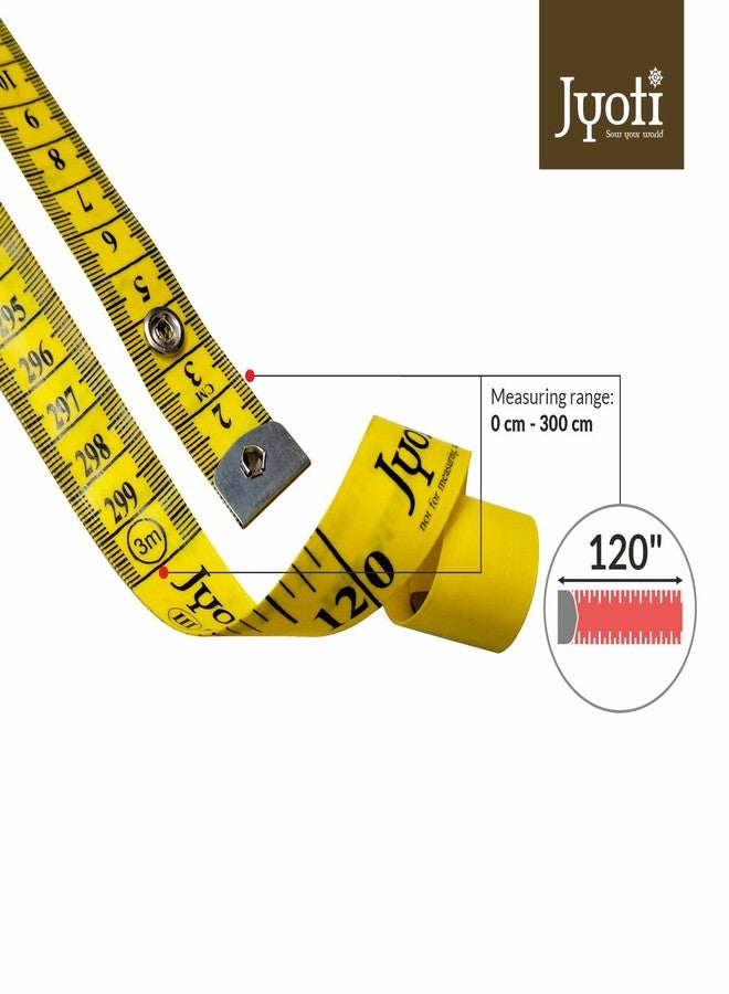 Jyoti 38313 Tape Measure for Body Measurement, Sewing Dressmaking Ruler, Durable Soft Flexible Inch Tape for Measurement, Length 120 Inches / 300cm - Width 20mm - Pack of 2 - Image 4